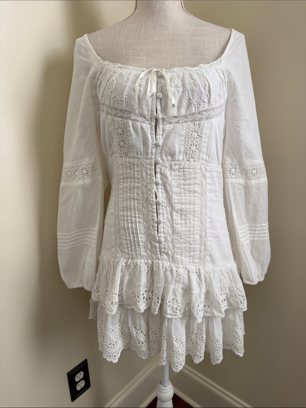 LoveShackFancy  Lace-Trim Dress - Picture 5 of 14